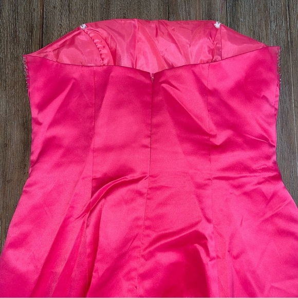 Vintage Morgan & Co Babydoll Strapless Prom Gown Women’s 8/10 Hot Pink Y2K - Picture 10 of 14